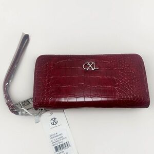 CXL by Christian Lacroix Kara Croco Zip Around Wristlet Wallet Red NWT